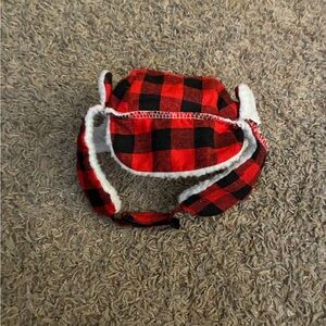 Plaid Red and Black pet Winter Hat